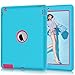 Hocase for iPad 2/3/4 Case, Rugged Slim Shockproof Soft Silicone Rubber+Hard Plastic Hybrid Dual Layer Protective Case for iPad 2nd/3rd/4th Generation (9.7-inch Display) - Sky Blue