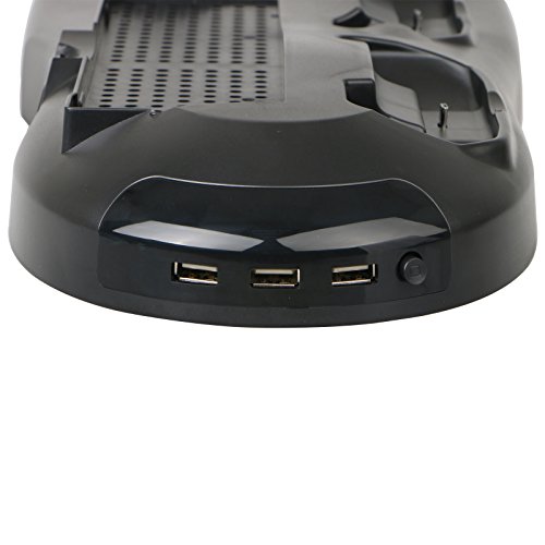 image for EEEKit Vertical Stand for Xbox One X with Cooling Fans, Dual Controlle