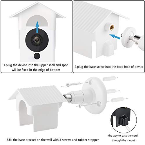 Wyze Cam V2 Wall Mount,Protective Weather Proof Pan Housing Security Mount,for Wyze Cam 1082p HD Indoor Outdoor Cam and IsmartAlarm Spot Cam White