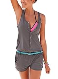 Sumtory Women's Sleeveless Beachwear Casual Shorts Jumpsuit Leisure Playsuit