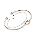 ANBALA Love Knot Bangle Bracelet Bridesmaid Gifts Bracelets, Tie The Knot Cuff Bangle Stretch Bracelet for Bridesmaid, Rose Gold Tone, Set of 8