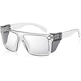 BEASVFE Photochromic Anti Bluelight UV400 Auto-Darkening Clear to Smoke Lens Transitional ANSI Z87.1 Safety SunglassesGlasses