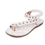 Women Ladies Beach Bohemia Sandals Slingback Ankle Strap Slingback Rhinestone Flower Flats Thong Slipper