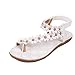 Women Ladies Beach Bohemia Sandals Slingback Ankle Strap Slingback Rhinestone Flower Flats Thong Slipper