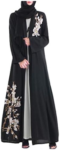 EnergyWD Womens Islamic Dubai Embroidered Middle East Muslim Kaftan Abaya