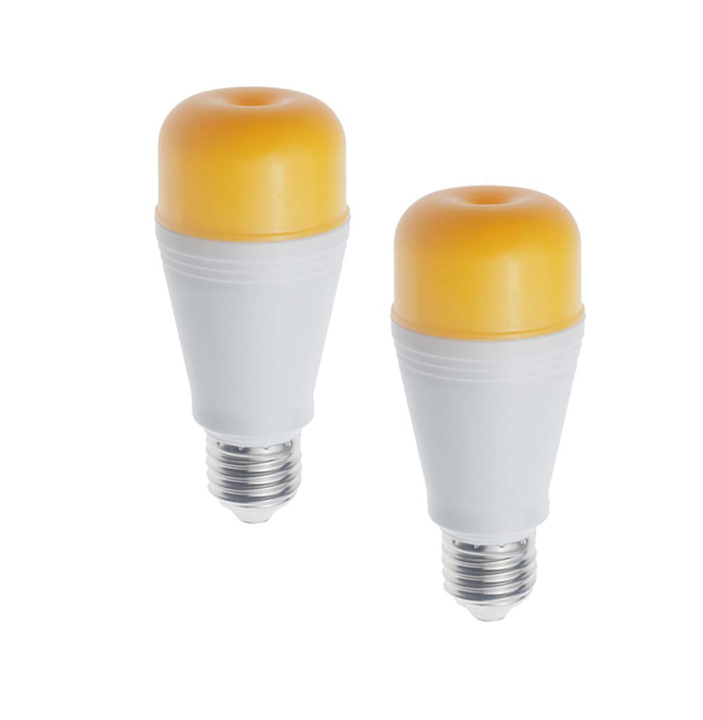 LED Yellow Bug Light Bulbs 2 Pack Outdoor Patio Porch Lights Switch