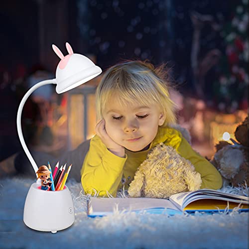 Girls LED Desk Lam,Touch Control Cute Desk Lamp with Pen Holders & 3