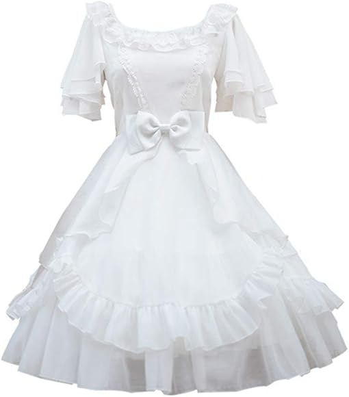 Amazon Co Jp Smiling Angel ガールズ ホワイト ブラック スイートロリータドレス プリンセスコートスカート コスプレコスチューム Us サイズ Large カラー ホワイト Clothing Accessories