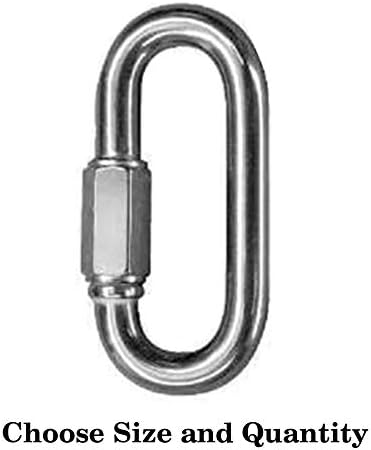 D Shape Locking Carabiner - Zinc Plated Quick Link Camp Oval Quick Link Chain Connector Screw Lock Carabiner Key Ring Oval Locking Carabiner Screw Lock Carabiner (10, 1/8")