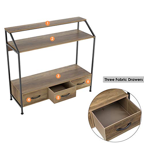 HOMECHO Tall Console Table with Fabric Drawers, Entryway Table with