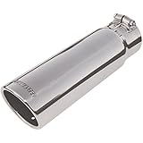 Flowmaster 15363 Exhaust Tip - 3.50 in. Rolled Angle Polished SS Fits 3.00 in. Tubing - clamp on