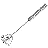 Egg Whisk, Newness Stainless Steel Hand Push Whisk Blender For Home - Versatile Tool For Egg Beater, Milk Frother, Hand Push Mixer Stirrer - Kitchen Utensil For Blending, Whisking, Beating & Stirring