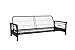 DHP Nadine Metal Futon Frame with Espresso Wood Armrests, Full Size, Mattress Not Included
