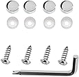 LFParts Stainless Steel Rust Resistant License Plate Frame Security Anti-Theft Self Tapping Screws Fasteners (M6x20mm, Chrome Caps)