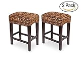 Bird Rock Home Seagrass Backless Counter Stool | Set of 2 | Handwoven | Natural Fibers | Fully Assembled