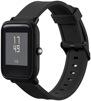 Alonea Huami Watch Band, Silicone Wrist Strap Band For Xiaomi Huami Amazfit Bip Youth Watch (Black ❤️)