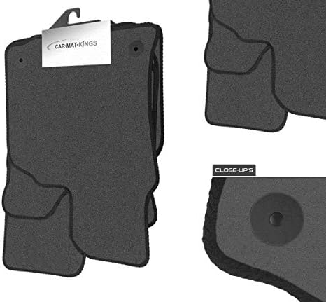 (X292:VEL) 4 Piece Porsche (2003-2010) Cayenne Vehicle Specific Car Mat Set Grey Carpet Black Trim