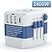 Universal Travel Adapter, 2400W High Power Travel Plug, International Power Adapter, Travel Plug Adapter for High Power Appliances, International Travel Accessories for EU UK US AUS 200 Countries