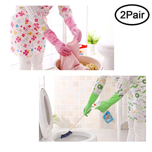 image for Smile Mall Kitchen Cleaning Gloves,Rubber Latex Cleaning Gloves,Househ