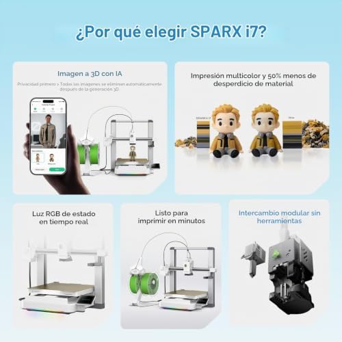 Creality SPARKX i7 Combo Autofill Impresora 3D, Modelado 3D por IA a Partir de Fotos, preparada para impresión Multicolor, nivelación automática, Impresora 3D FDM de sobremesa para Principiantes
