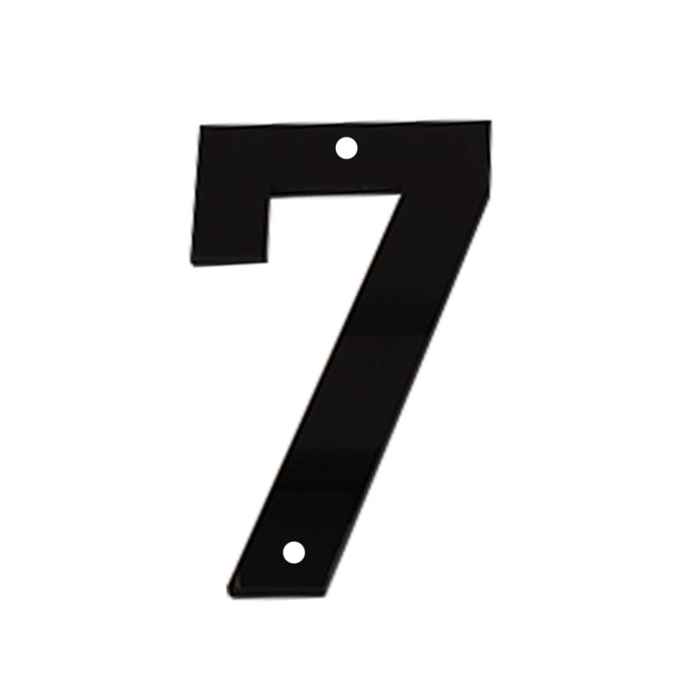 House Number Sign 6 Inch (15 cm) Large Modern Acrylic Plastic Door Numbers, Thick Signage Plaque Self-adhesive & Screws Street Home Address Number Mailbox Numbers, Black [Number 7]