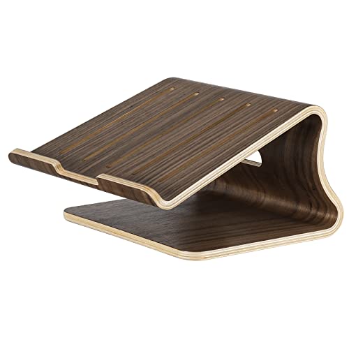 MoKo Wood Laptop Stand, Wooden Laptop Stand for Desk, Ergonomic Computer Cooling Holder, Natural Wooden Texture Desktop Notebook Stand Fits MacBook/iPad/Surface/Dell/Chromebook Laptops 11-17