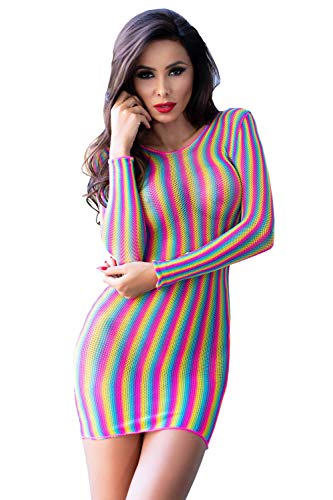 Chilirose-Damen-Netz-Minikleid-M418