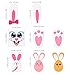 Amosfun Easter Bunny Paw Prints Stickers Set Egg Bunny Face Stickers for Baby Shower Garden Egg Hunt Game