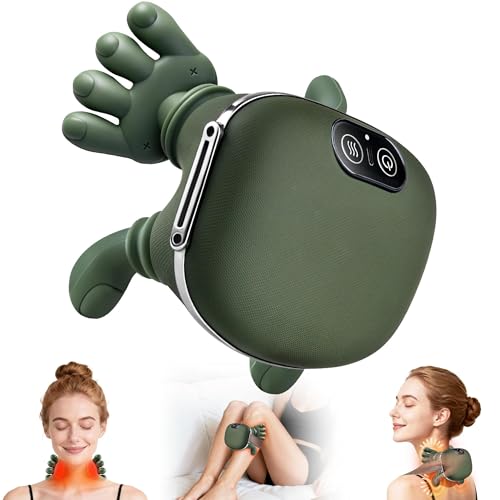 Electric Cervical Massager, 4D Cervical Massager, with Three Kneading Modes and Two Heat Settings to Deeply Release Muscle Tension, Ideal Gift for Dads, Moms and Friends