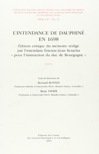 L' Intendance de Dauphiné en 1698