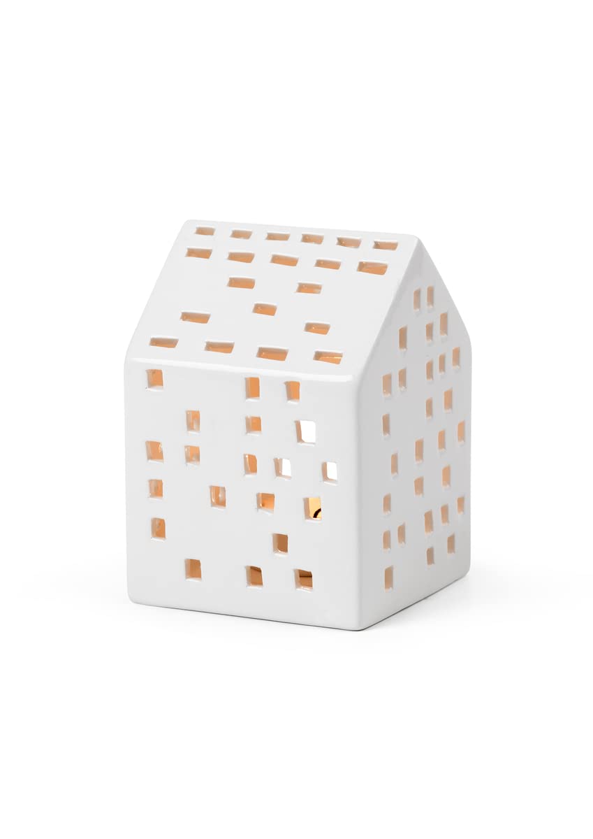 HAK Kähler Urbania town house lighthouse white, lantern house white, ceramic house tealight,7 x 9.5 cm