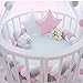 Baby Braided Crib Bumper Knotted Plush Protective Decorative Nursery Gift Pillow for Newborns Bed Sleep Bumper Safe forToddler/Newborn (78.7 inch 2m,White+Grey+Pink）