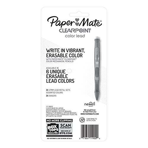 Paper Mate Clearpoint Color Lead and Eraser Mechanical Pencil Refills