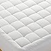 Mattress Pad Cover, 100% Cotton Fabric, Microfiber Filled, Soft, Hypoallergenic, Mattress Topper with Deep Pocket(Queen,Basic)
