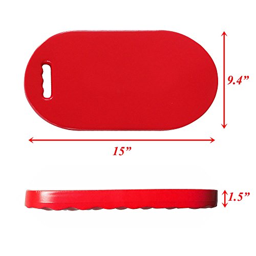 Hongwo Anti Slip NBR Foam Kneeling Cushion Pad Garden Kneelers Seat Mat for Women Men Kids Cleaning, Work, Exercise, Prayer-15"x9.4"x1.5"-Red