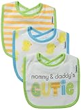 Gerber Unisex-Baby Newborn 3 Pack Neutral Terry Dribbler Bib, Green, One Size