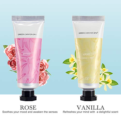 Green Canyon Spa Hand Cream Gift Set for Women Mothers Day Gift Sets 12pc Shea Butter Hand Lotion with Travel size Moisturizing and Fast-Absorbing