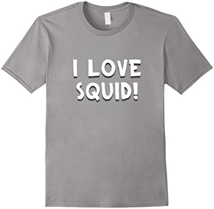 Men's I love Squid shirt Small Slate