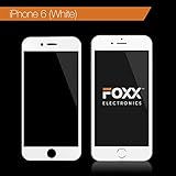 Iphone 6 & 6S 4.7 Inch Tempered Glass Screen Protector FULL WIDTH with White edge - Excellent Fitting Premium 9H Featuring Anti-scratch, Anti-fingerprint, Bubble Free Features By Foxx Electronics