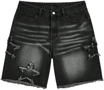 Hesaco Jorts for Men - Y2k Jorts Baggy Jorts Distressed Jeans