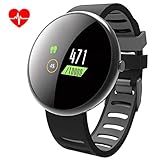 ROADTEC Smart Watches Men Women Fitness Tracker Watch Heart Rate Monitor,IP67 Waterproof Activity Tracker Game Calorie Pedometer Sleep Monitor Android (Black+Gray)