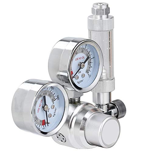 CO2 Regulator for Aquarium CO2 Decompression Table Dual Pressure Gauge Bubble Counter and Solenoid Valve Included Premium 3FT Tube & 2 Suction Cup (Renewed)