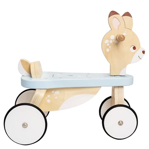 Le Toy Van - Petilou Wooden Ride On Deer Push Along Toy for Toddlers | Suitable for Boy Or Girl 1 Year Old +, Small