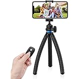 Phone Tripod, UBeesize 12 Inch Flexible Cell Phone Tripod Stand Holder with Wireless Remote Shutter &amp; Universal Phone Mount, Compatible with iPhone/Android/DSLR/GoPro Camera