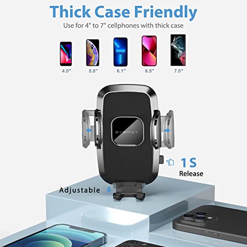 EYEMAY 2022 Upgraded Car Phone Holder Mount - [ Bumpy Roads Friendly ] Phone Mount for Car Dashboard Windshield Air Vent 3 in 1, Hand Free Mount for iPhone 14 13 12 Pro Max Samsung All Cell Phones