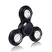 Fidget Spinner Toy, Hand Tri Finger Spinner Metal Stainless Steel Bearing Spinner,for ADD, ADHD, Anxiety,and EDC LED Figit Spinner (BLACK)