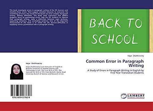 Mua Common Error in Paragraph Writing: A Study of Errors in Paragraph ...