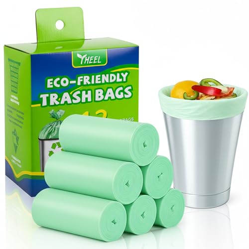 1.2 Gallon Small Trash Bags: Small Garbage Bags 4.5L Trash Bags Wastebasket Liners Bags for Kitchen Bathroom Office (150 Counts, Green)
