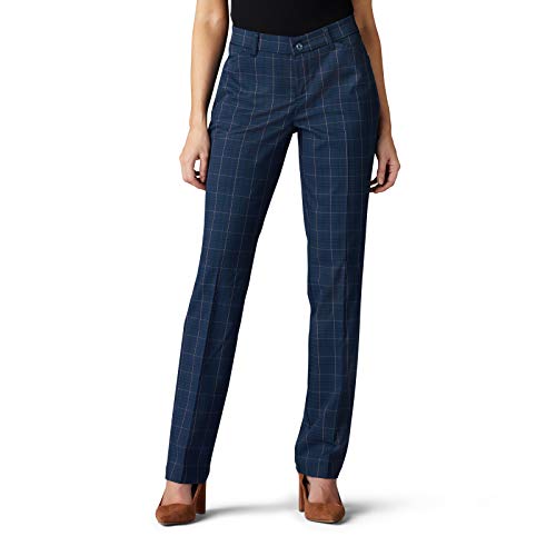 LEE Women's Flex Motion Regular Fit Straight Leg Pant, Adrift Somerset Plaid, 18