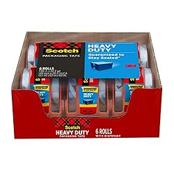Scotch Heavy Duty Shipping Packaging Tape, 6 Rolls